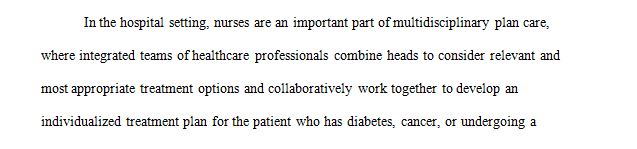 How are nursing interventions integrated into a multidisciplinary plan of care