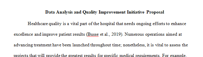 Prepare an 8-page data analysis and quality improvement initiative proposal based on a health issue of interest.
