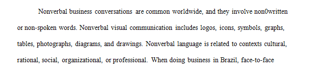 Read chapter 6 Nonverbal Language in Intercultural Communication.