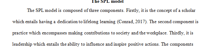Read view the materials in this week's Learning Activities folder to assist in gaining an understanding of the SPL Model.