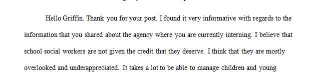 Respond to one colleague who is working with a very different scope of practice