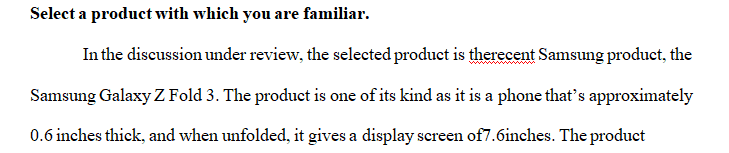 Select a product you are familiar with.
