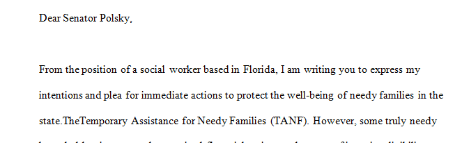 Submit a 1- to 2-page message to your political representative(s).