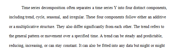 Time series are particularly useful to track variables such as revenues costs and profits over time.
