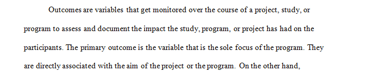What is the difference between primary and secondary outcomes
