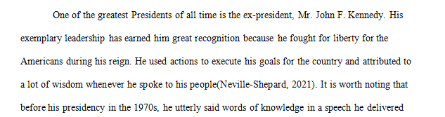Writing Prompt John F. Kennedy’s 1961 Inaugural Address has long been praised for its rhetorical richness