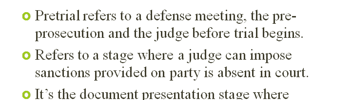 You have been asked by your professor to provide a summary of pretrial services to a small group of people from the community.
