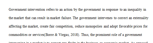 Analyze 1 of the following government intervention programs