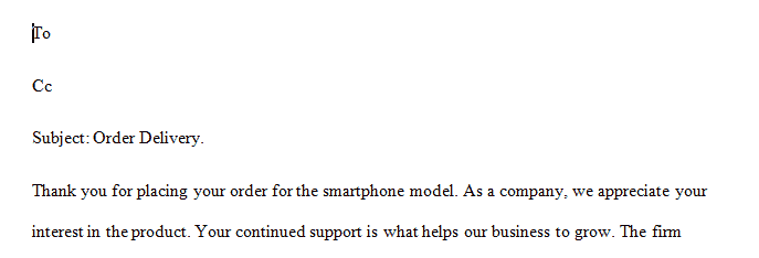 Draft an email to an individual group or company of your choice.