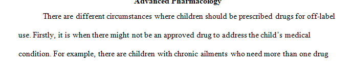 Review the interactive media piece in this week’s Resources and reflect on the types of drugs used to treat pediatric patients with mood disorders.