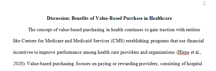 The Benefits of Value Based Purchasing in Health Care