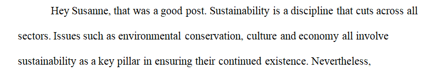 When I think about sustainability the environment is not something that comes to my mind.