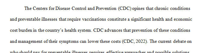 Who should pay the cost of healthcare for preventable illnesses
