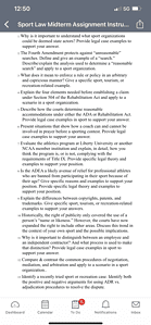 Sport Law Midterm Assignment Instructions
