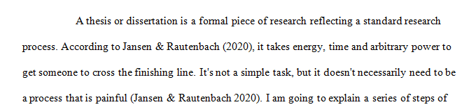 Describe your interpretation of the process of conducting research for your dissertation
