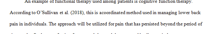 Find and summarize research articles in a peer-reviewed source about a successful functional therapy