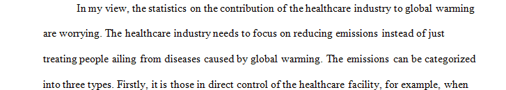 I agree that healthcare plays a major role in the industry's impact on the climate.