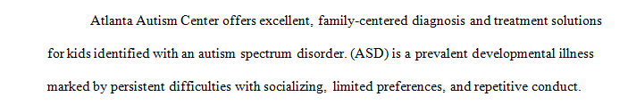 Identify an agency in your area(Atlanta Georgia) that provides services for individuals with a selected Developmental Disorder.