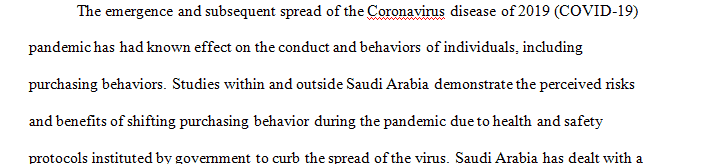 Relationship Between Risks And Benefits Perceived And Online Purchasing Behavior During Pandemic in Saudi Arabia