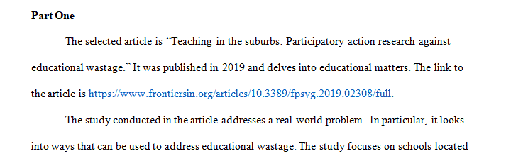 Summative Assessment Article Analysis and Research Considerations