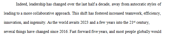 What has been the biggest leadership change in the past 5 years