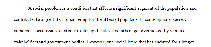 Apply a sociological imagination to explain a social problem of your choosing.