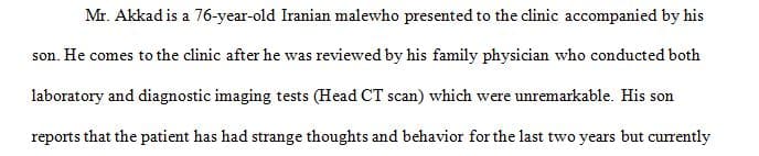 Briefly summarize the patient case study you were assigned