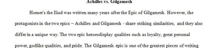 Compare and contrast two of the heroes we have been discussing this semester