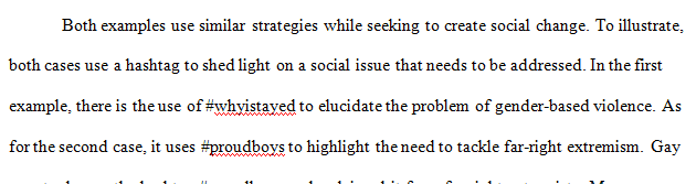 Compare or contrast the first example with the other example. Do the examples use similar strategies