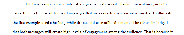 Compare or contrast the first example with the other example.