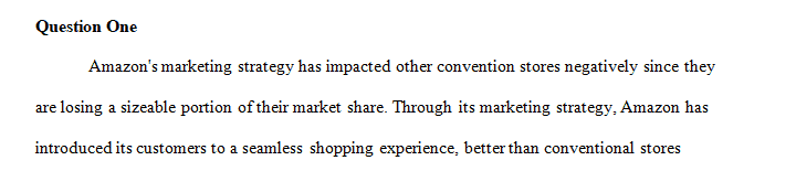 Describe how Amazon’s marketing strategy is impacting conventional retail stores.