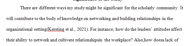 Discussion 2 - Significance of the Study