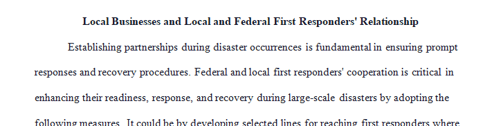 How can emergency managers and local businesses collaborate with local and federal first responders