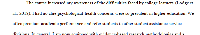 How has your understanding of college students changed through this course