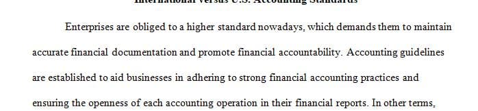 International versus U.S. Accounting Standards