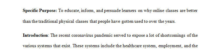 Prepare the persuasive full-speech outline