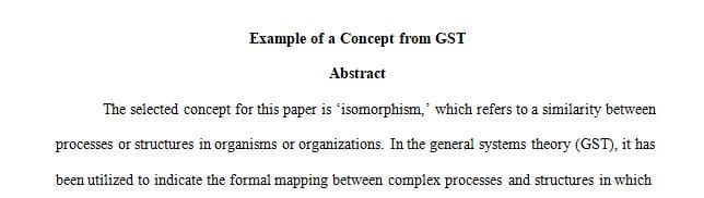 Provide an example written description of any systems concept from General Systems Theory