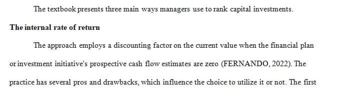 Read Chapter 12 The Capital Budgeting Decision in your textbook.