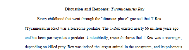 Some paleontologists believe that Tyrannosaurus rex was a scavenger citing poor vision slow speed and the tiny useless forelimbs as evidence.