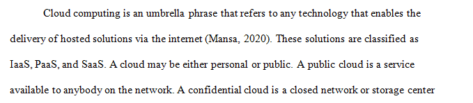 This discussion deals with Cloud Computing and its concerns.