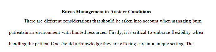 Thread starter for management of burn patients (all severities) in an austere
