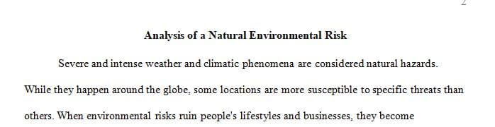 Week 3 Activity - Analysis of a Natural Environmental Risk