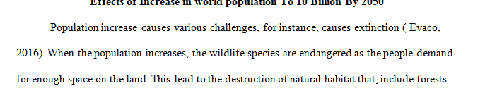 What are some of the effects of the world population increasing to 10 billion by 2050
