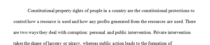 What is the relationship among property rights corruption and economic progress