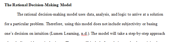 Write a 700- to 1050-word paper on decision making.