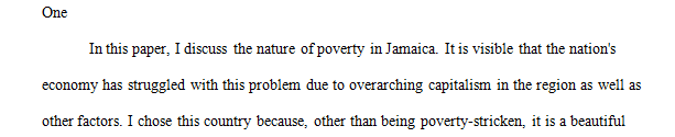 Write a country issue brief about the impact of a capitalism-related topic on the developing country previously selected and approved