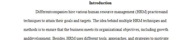 You work for a HR consulting company and an organization