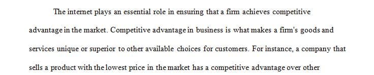 Explain how the Internet can help a company to achieve a competitive advantage