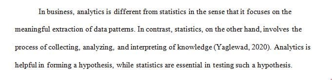 Explain the role that analytics plays in the modern business environment.