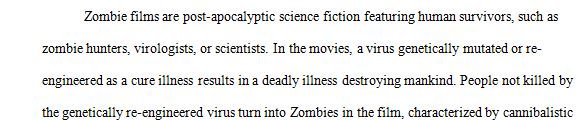 Final Paper or Project: The Zombie Tradition